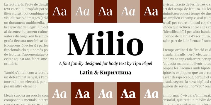 Przykład czcionki Milio